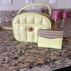 Coach lunchbox top handle purse and card holder